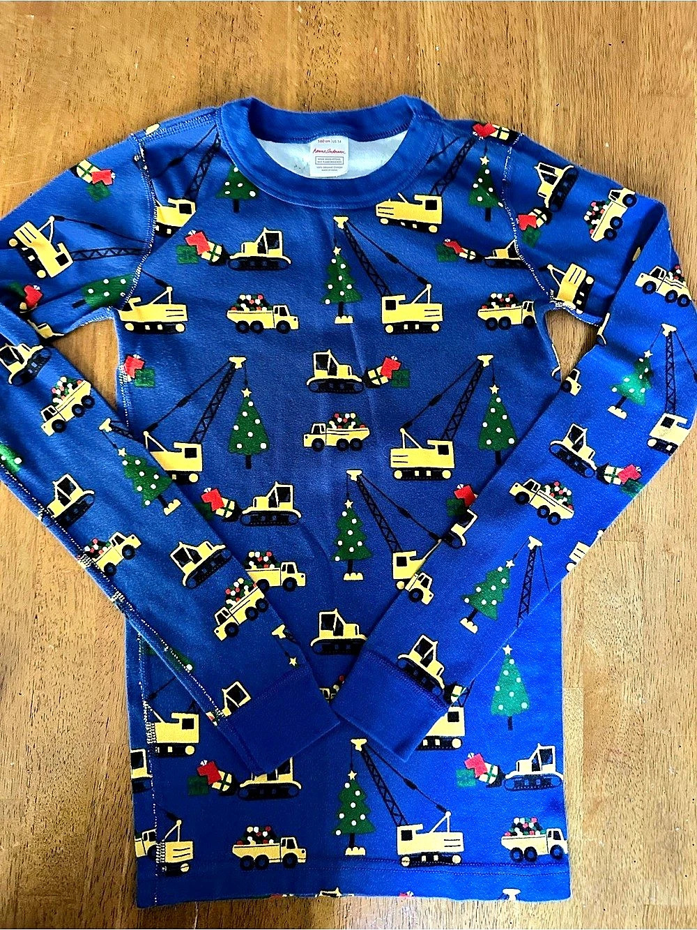 Hanna Andersson Long John Pajamas in Construction Trucks & Christmas Trees